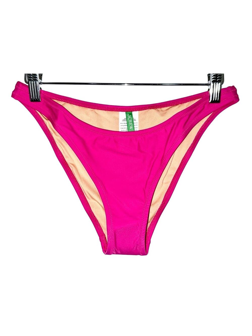 J. Crew Heritage 1989 High-Leg Bikini Bottom BP209 Radiant Fuchsia Pink Size M